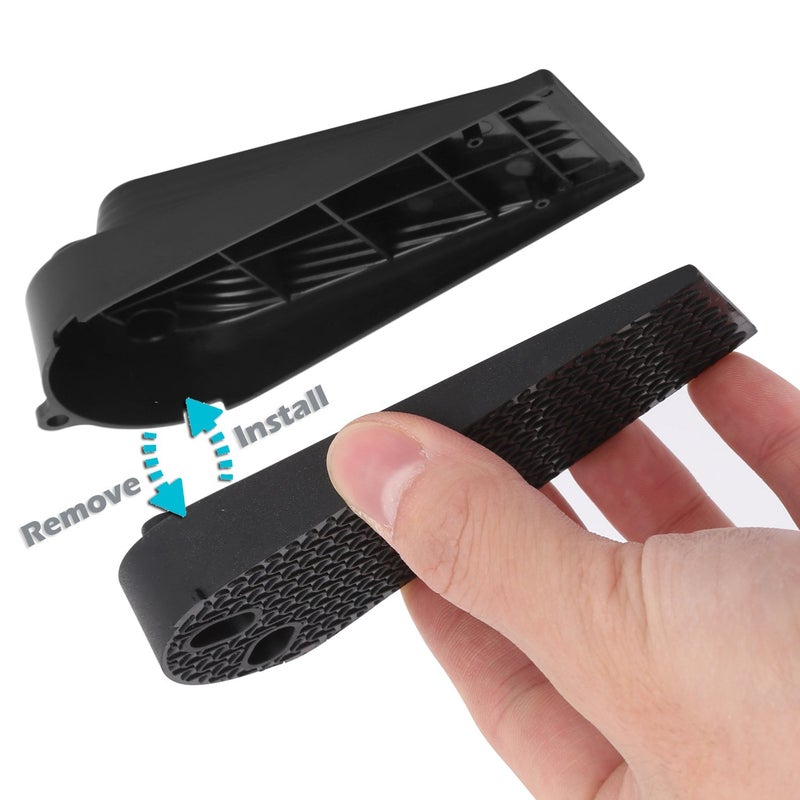 Newkiton 16Pcs Black Door Stoppers 2-in-1 Soft Rubber & Hard Plastic Design - Non-Scratch Finger Protector, Flexible Floor Gap Wedge for Home/Office, Modern Durable Door Stop Set. - Image 4